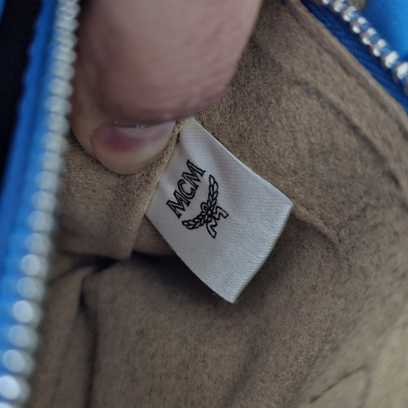 Authentic MCM Blue Leather Mini Bag - Picture 11 of 14